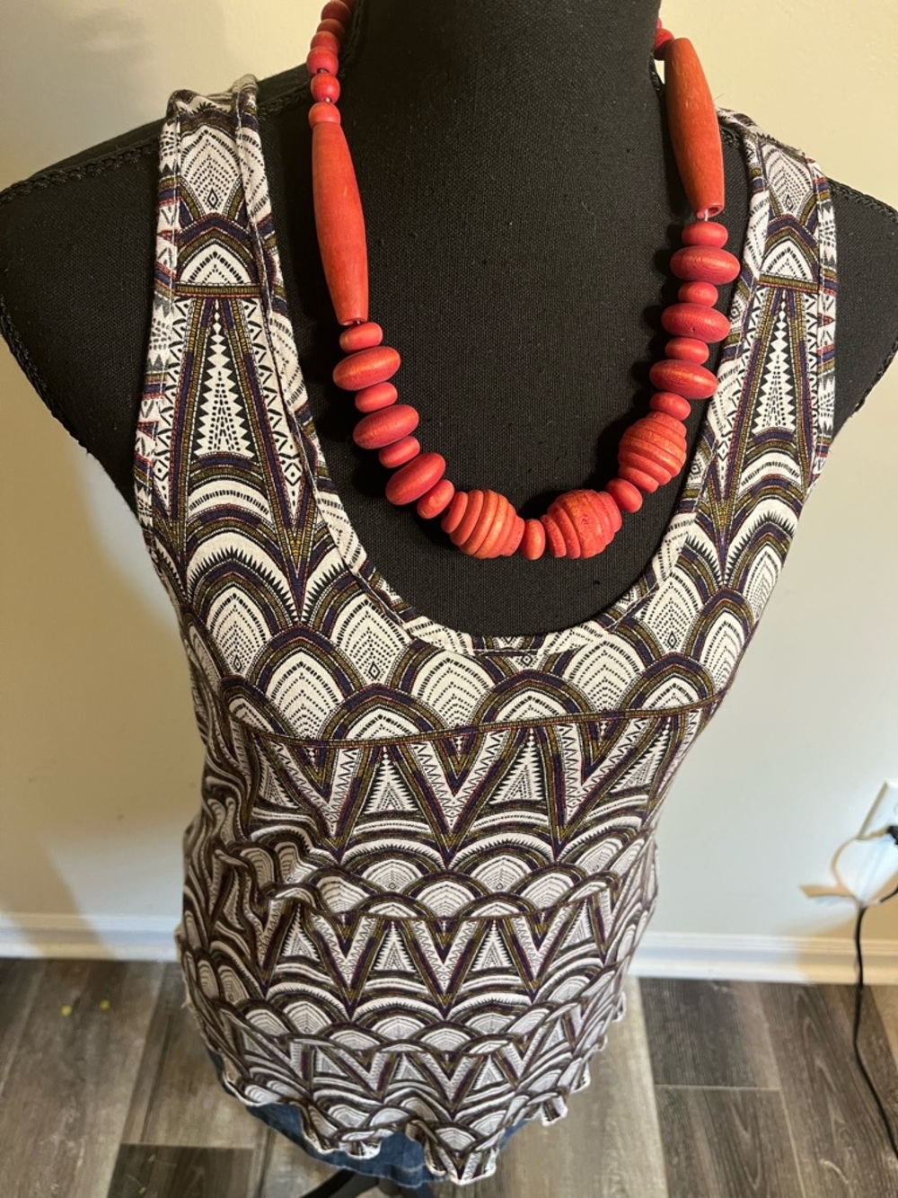 H&M Boho Patterned Sleeveless Tank Top
